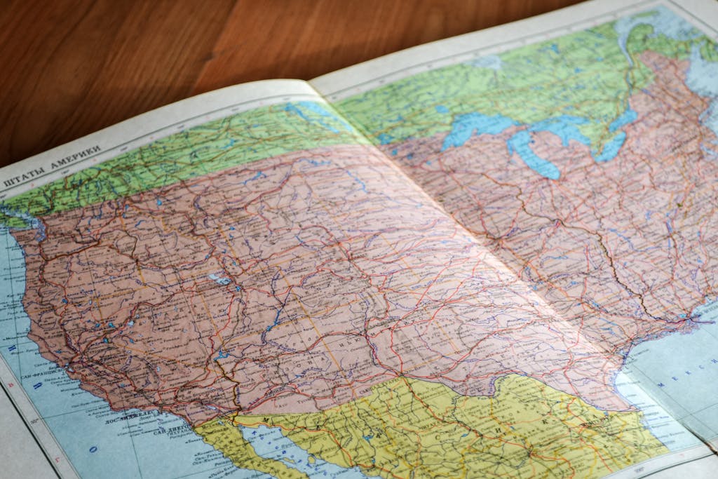 High-angle view of a vintage map meaning you cant find your path.